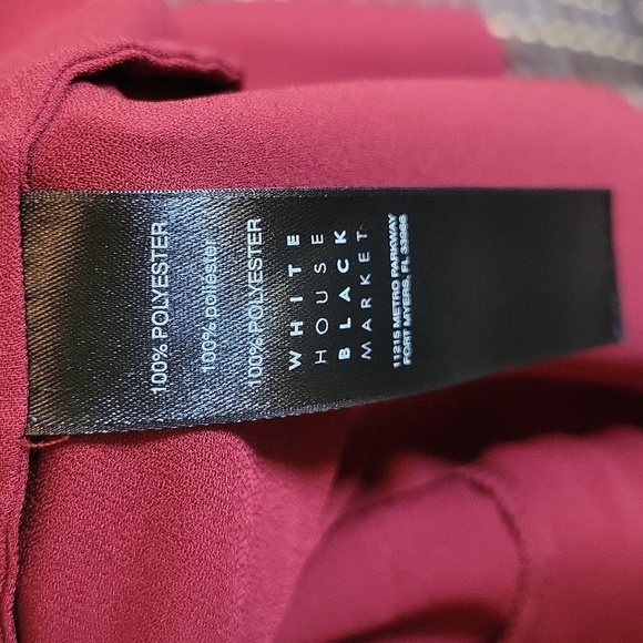 White House Black Market Long Sleeve Burgundy Top - Picture 7 of 7